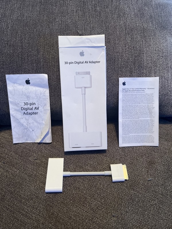 Apple MD098ZM/A 30 Pin Digital AV Adapter - White GENUINE OEM APPLE FREE SHIP