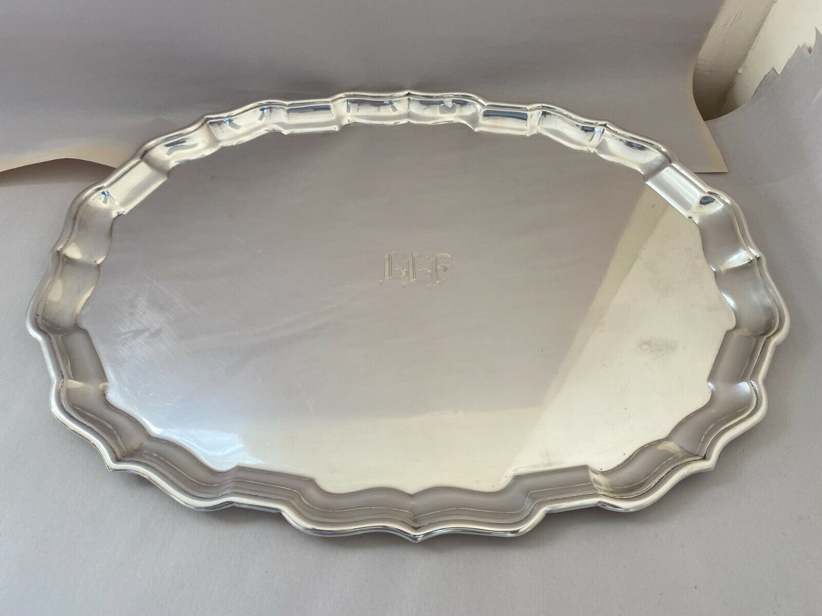 Vintage to Antique Sterling Silver Birks Tray Chippendale Style 17 3/8 x 13 1/4 