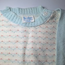 Kid 'n Cotton Knits Boucle by Sternberg Vtg Green 2 Pc Easter Romper Short Set