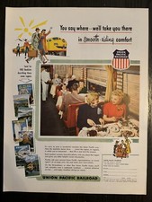 Union Pacific Railroad Omaha Nebraska Smooth Riding Vintage Print Ad 1950s