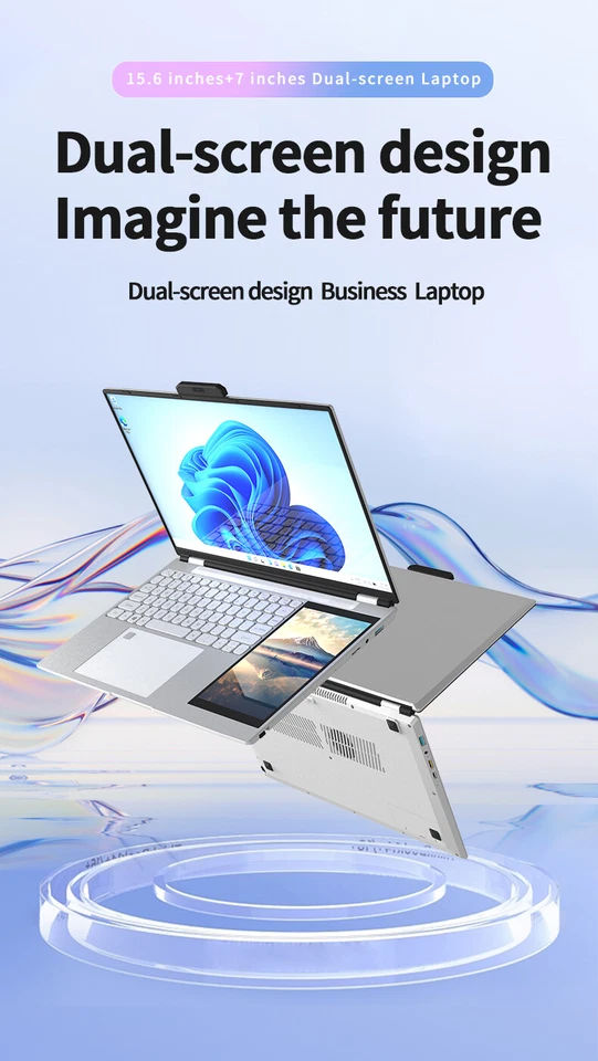 CHEAP FAST Windows 11 Laptop 15.6+7inch Dual Screen 16GB Ram 1TB SSD Notebooks - Image 3 of 4