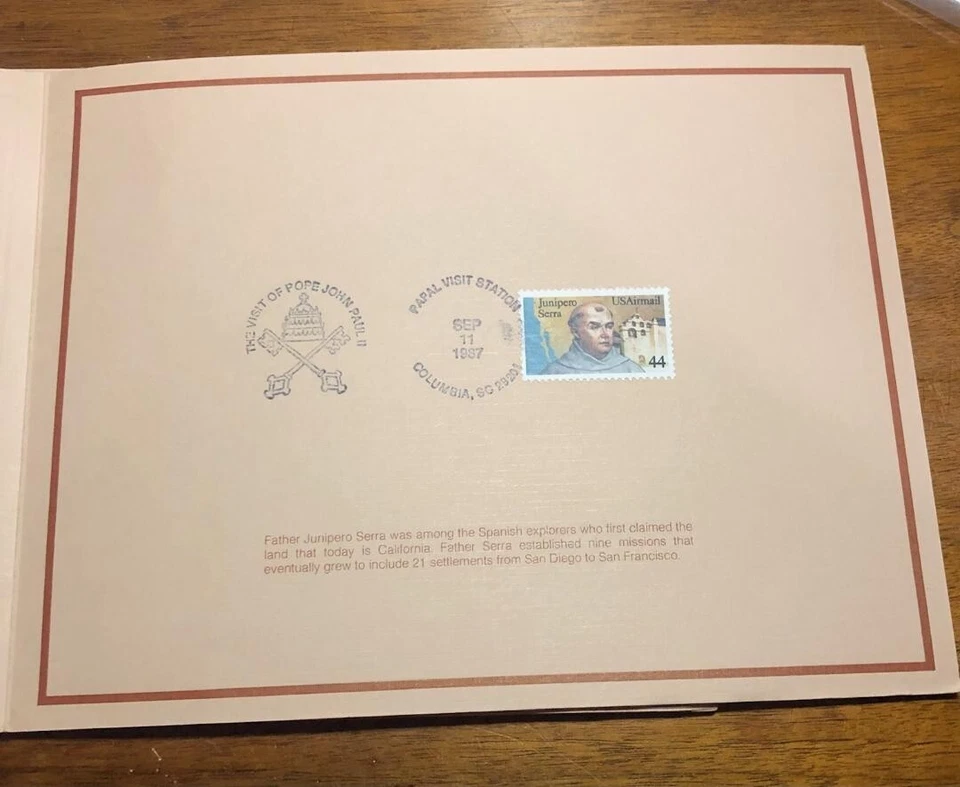 1987 Pope John Paul II Visit to South Carolina US Postal Service Commemorative - Image 3 of 4