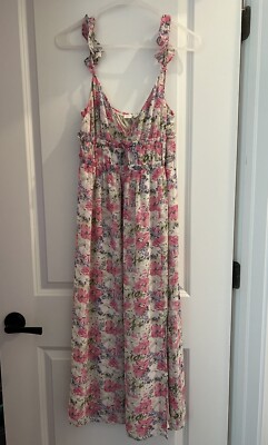 LUSH Small Pink Floral Flowy Maxi Dress Nordstrom