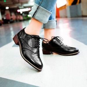 Retro Women's Lace Up Brogues Girls 