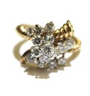 14k yellow gold 2.03ct I2 H round cluster band ring 8.2g 7.25 ladies — photo 3