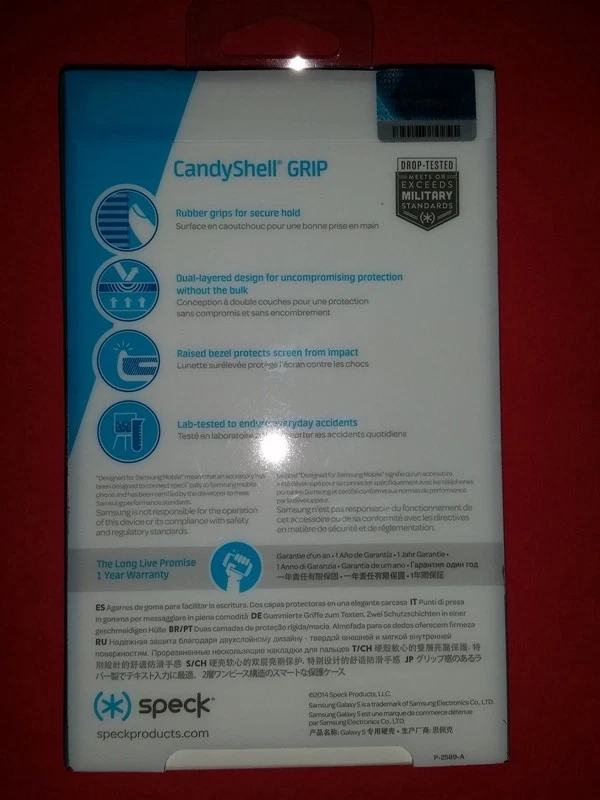 NEW SPECK CandyShell GRIP Case, Samsung Galaxy S5, White / Black (+Temp Glass) - Image 3 of 4