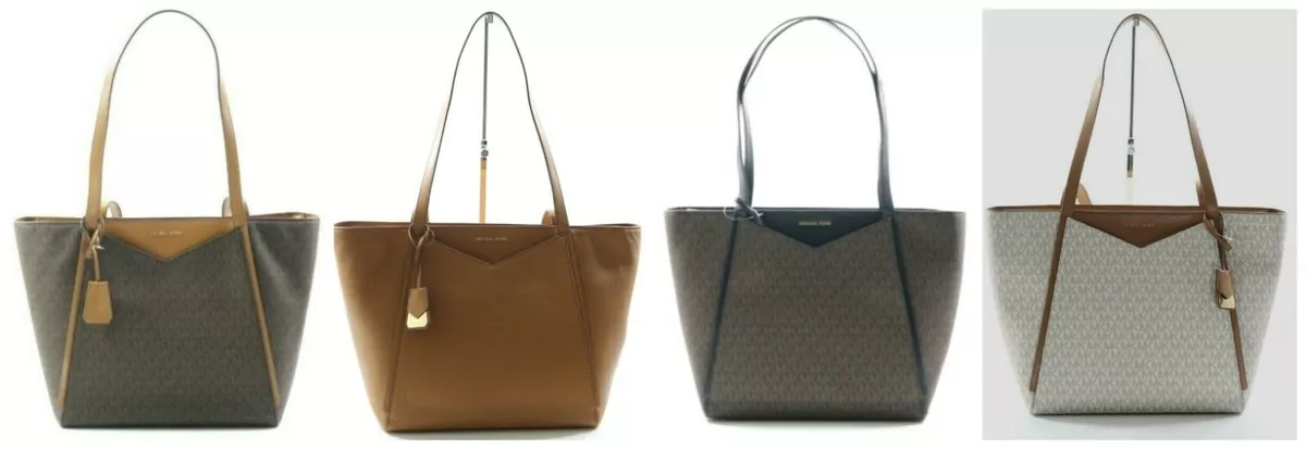 Whitney large leather tote bag sales michael kors