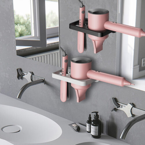 1x Bathroom Hair Dryer Wall Rack Straightener Holder Shelf Storage Organizer New - Picture 1 of 14