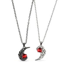 Zurlcdye Angel Wings Necklace for women Men Couples Heart A:couples necklace