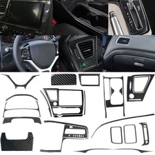 Carbon Fiber Full Interior Kit Set Cover Trim For 2013-15 Honda Civic Coupe 25pc Carbon Fiber Full Interior Kit Set Cover Trim For 2013-15 Honda Civic Coupe 25pc