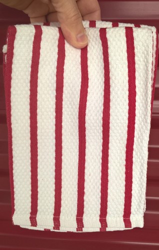 Set Of 3 Nice Kitchen Towels White & Red No Label Material Cotton ...