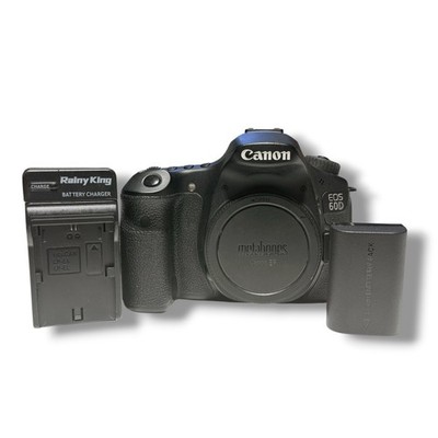 Canon EOS 60D 18MP DSLR Camera Body Only Battery Charger Tested Working