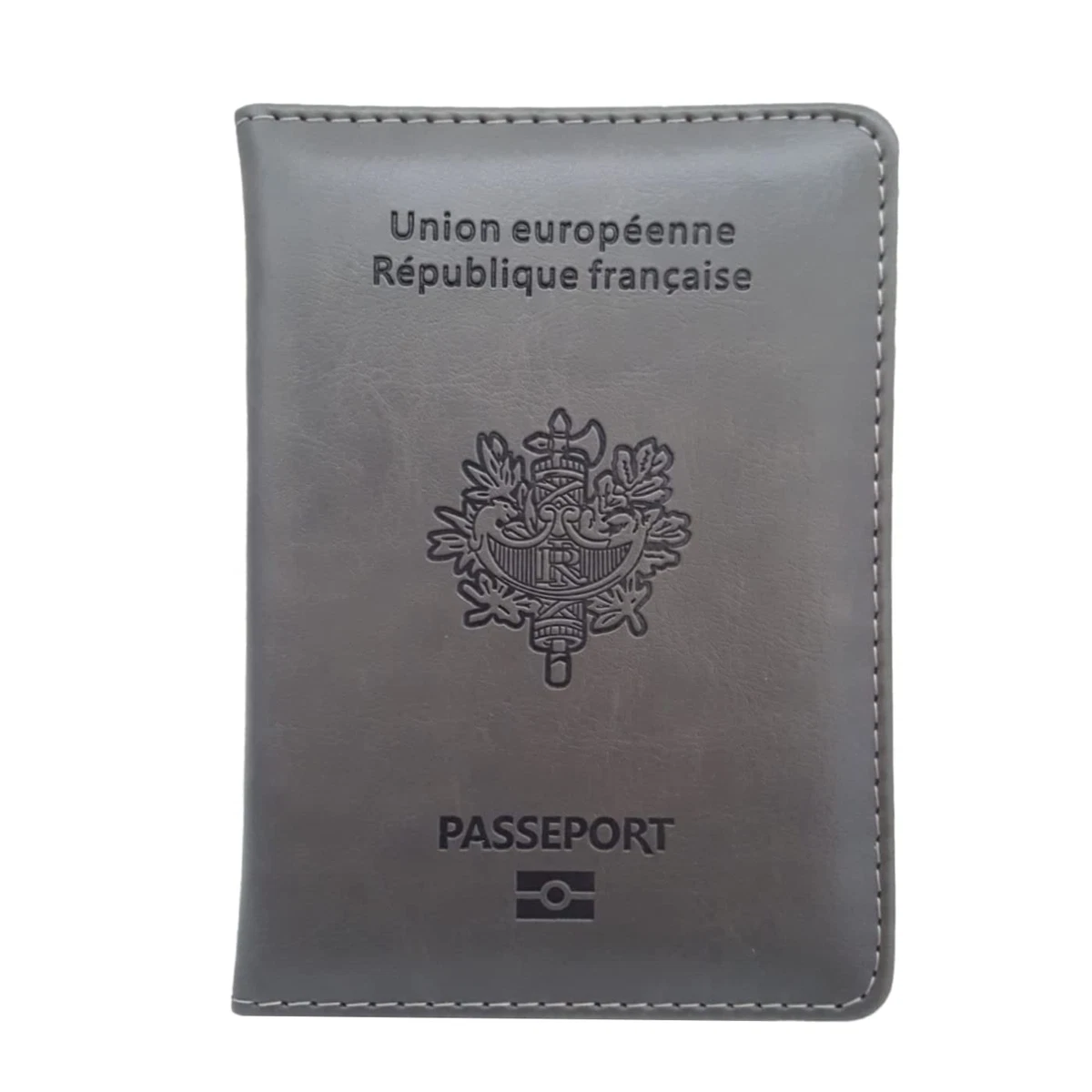 Porte-passeport en cuir véritable : porte-cartes minimaliste - France