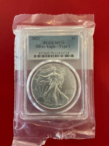 US $1 Silver American Eagle, 2021 Type 1 MS-70 PCGS