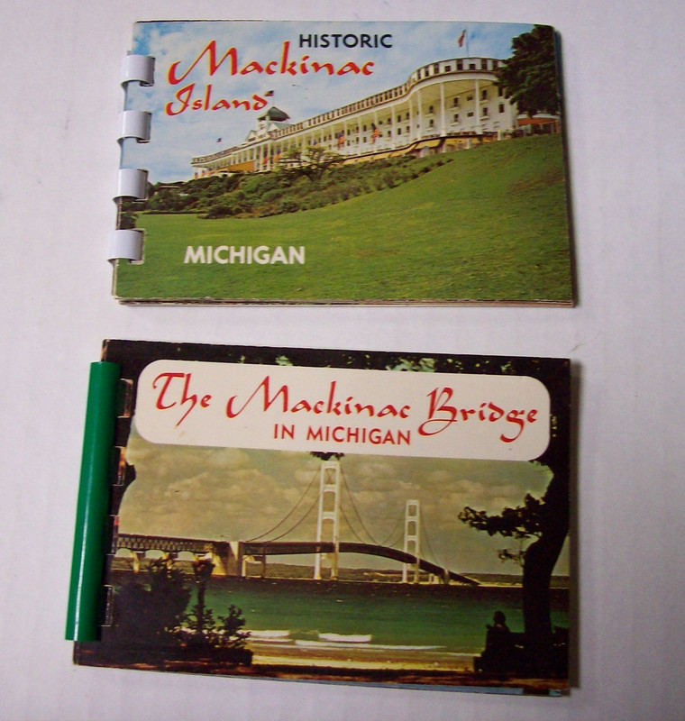 Mackinac Island & Bridge Michigan Souvenir Mini Albums Penrod Hiawatha Card Co