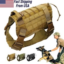 Tactical Dog Vest US Working Dog Military Harness with Handle No-pull Large