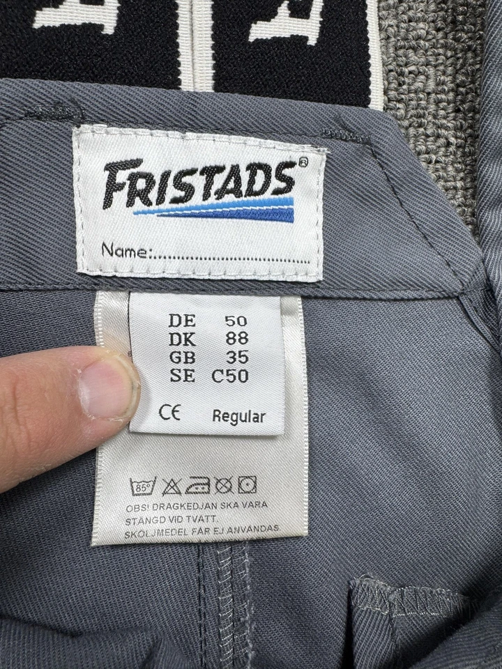 Fristads Bib Overalls Mens C50 Regular Gray Workwear Utility Multi Pocket Cargo - Image 4 of 4