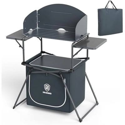 EVER ADVANCED Camping Küchenzeile mit Stauraum, klappbarer Outdoor Küchentisch