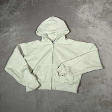 TNA Aritzia Hoodie Women Extra Small Green Sweatfleece Cozy Fleece Boyfriend Fit