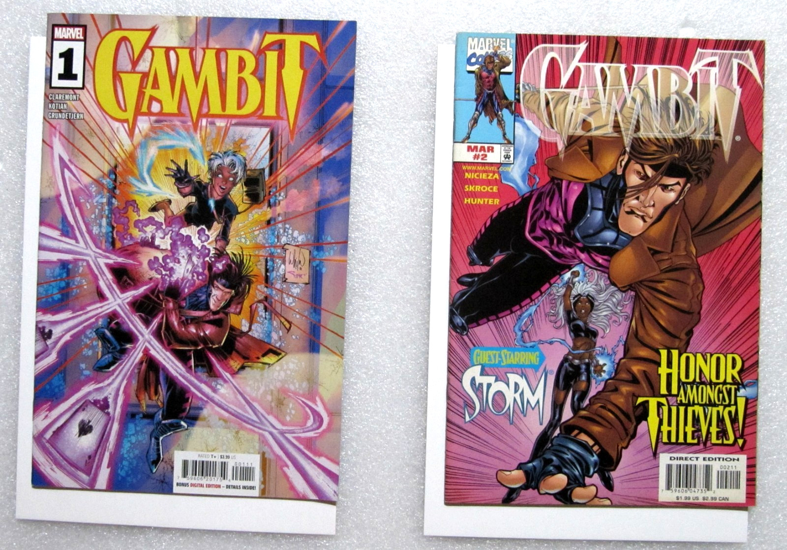 LOT - GAMBIT VOL 6 #1 2022 & VOL 3 #2 1999 MARVEL COMIC - CLAREMONT - BOARDED