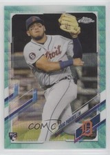 2021 Topps Chrome Aqua Wave Refractor 32/199 Isaac Paredes #66 fc1