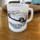 Fire King Vintage Mug Cup Austin Healy 3000 MKIII Anchor Hocking 1985 Milk Glass