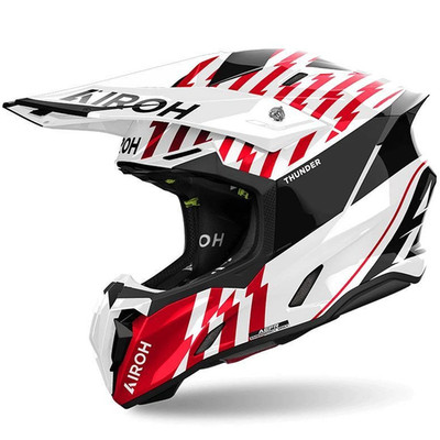 Integralhelm Moto Cross Motocross Off Road Airoh Twist 3 Thunder Rot Hochglanz