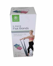 Gaiam 2-PACK Flat Exercise Bands  OPEN BOX GREEN BAND MISSING 