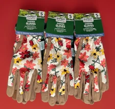 Expert Gardener Elastic Gardening Floral Gloves Size Small 3 Pair Lot BIG VALUE