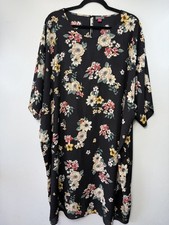 Vince Camuto Plus Size Slip Dress Black Floral Sheer Size 3X