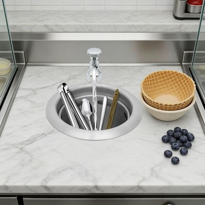 Dipper Well Faucet & Bowl Set, Coffee Shop Bar Counter Sink Faucet Washing Tool