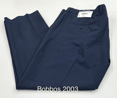 Nautica Men's Ceylon Active Stretch Micro-Stripe Suit Pants, Blue/Blue, 42X30