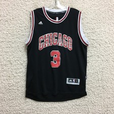 Adidas Chicago Bulls Jersey Large Adult Black NBA 3 Dwyane Wade Swingman Mens L