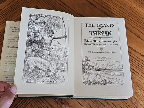 Edgar Rice Burroughs THE BEASTS OF TARZAN 1916 1st Edition Bound Book Rare - Picture 3 of 13