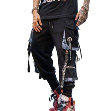 Men's Jogger Pants Punk Cargo Baggy Techwear Hip Hop Harem Pants Streetwear T...