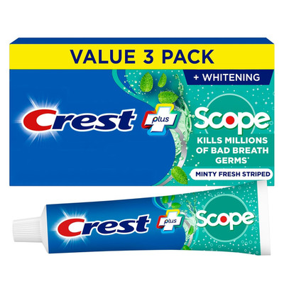 Scope Whitening Toothpaste - 3 Pack, Fresh Breath, Anticavity, Mint Flavor