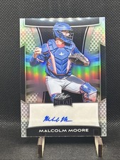 2025 Leaf Metal Baseball Malcolm Moore Silver Prospect RC Auto #/35 Rangers