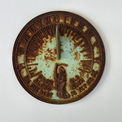 #ad Vintage 11quot; Sun Dial By Flora And Fauna Father Time GROW OLD WITH ME $39.99