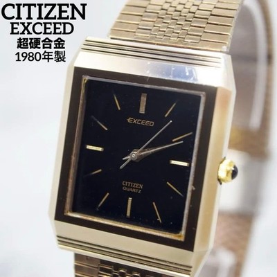 Citizen Exceed 1980 Men's Gold Carbide Watch Vintage Japan Rare Quartz 066730