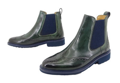 Melvin & Hamilton Selina 29 Chelsea Stiefelette Boots Damen Leder Grün Gr. 38