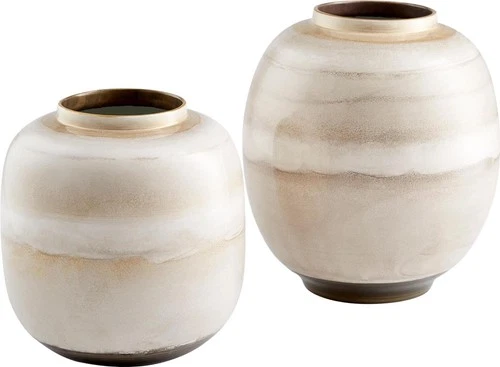 Modern Kasha Porcelain Vase in Creamy-White and Bronze - Picture 3 of 4