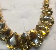 The Skyline Collection Champagne Crystal Necklace Costume Jewelry NIB