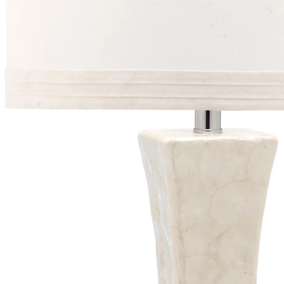 Colección de iluminación Shelley Coastal blanco cóncavo Capiz Shell 31 pulgadas dormitorio... Foto 3 de 4