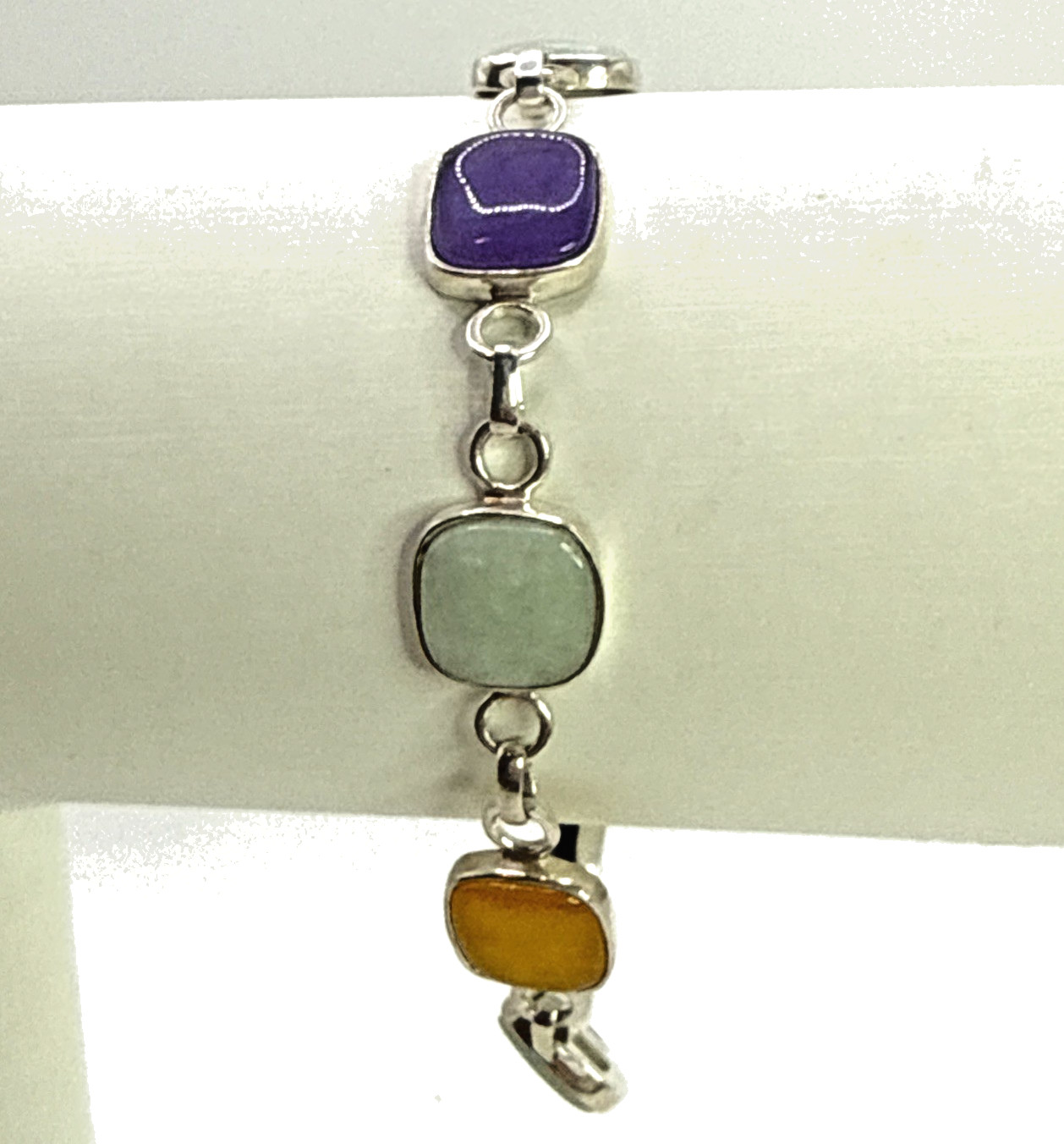 Solid .925 Sterling Silver 7.75" Custom Link Brac… - image 1