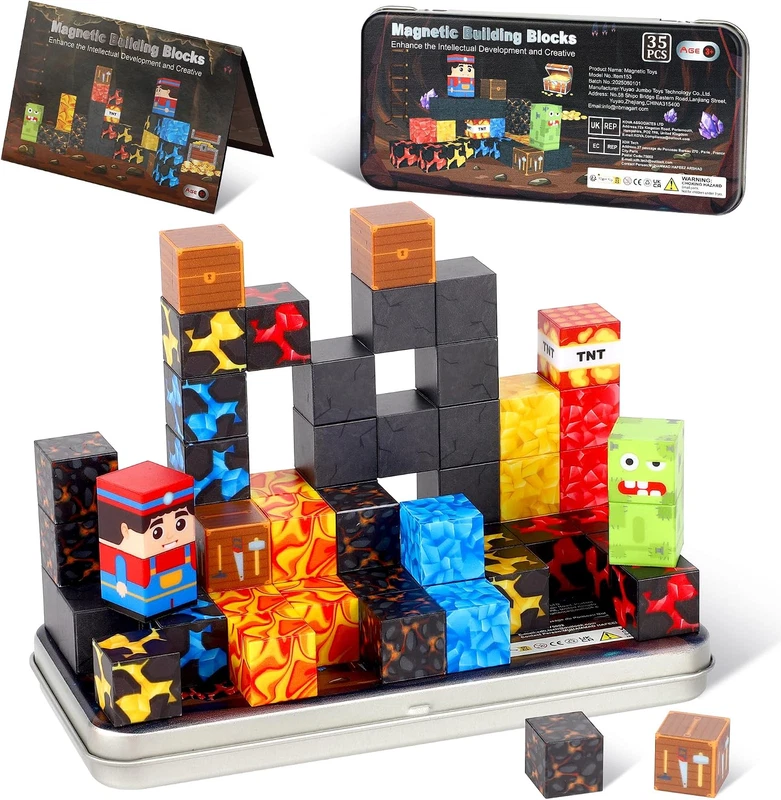 Mini Magnetic Blocks Travel Set Kids Ages 3