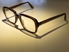 Vintage USA Military USS Eyeglass Frames 4 1/2-5 3/4 Square Frame Thick Brown