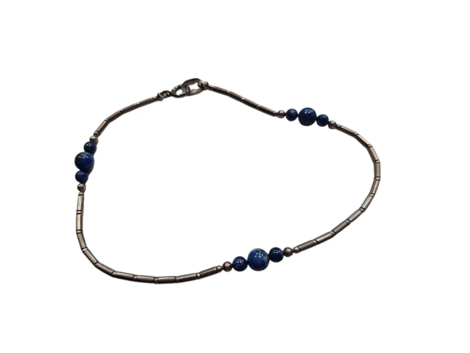 Carolyn Pollack 纯银和 Lapis Lazuli 脚链 9.75 — 第 4/4 张图片