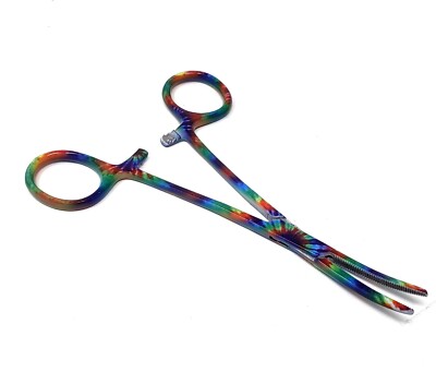 1 PC Curved Hemostat Forceps Locking Clamps Fishing Plier Stainless Steel 5.5''