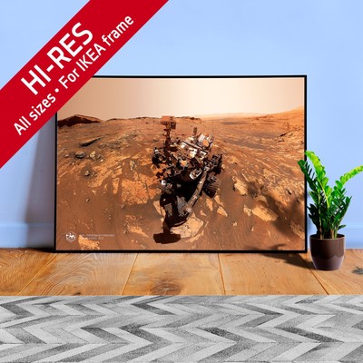 NASA Curiosity Selfie 2021, Mars, Rafael Navarro Mountain   space poster