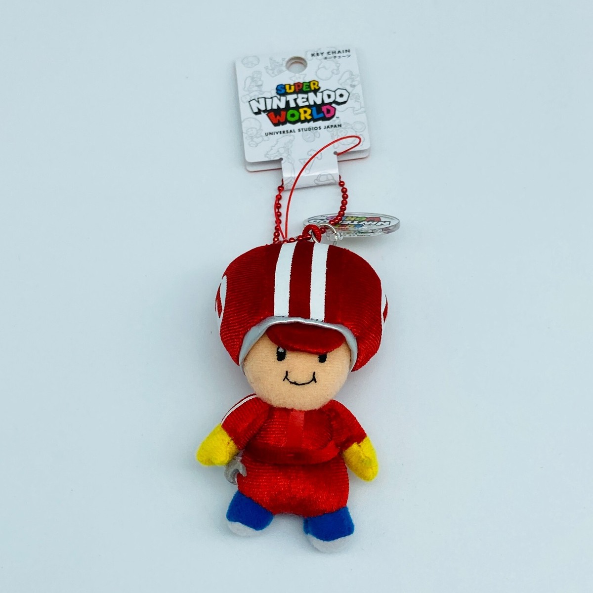Super Nintendo World Mario Kart Moters Toad Plush Keychain | Super